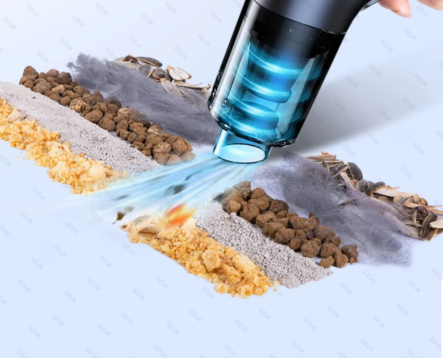 Mini aspirateur de voiture, mise en situation