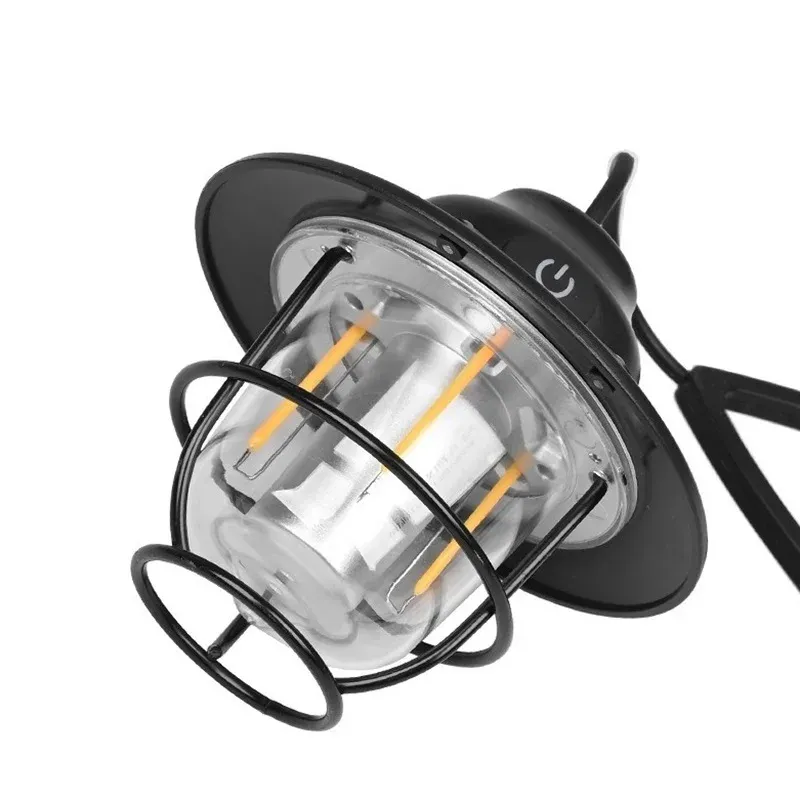 Lampe de camping rétro rechargeable par USB à suspendre, éclairage LED pour tente 2