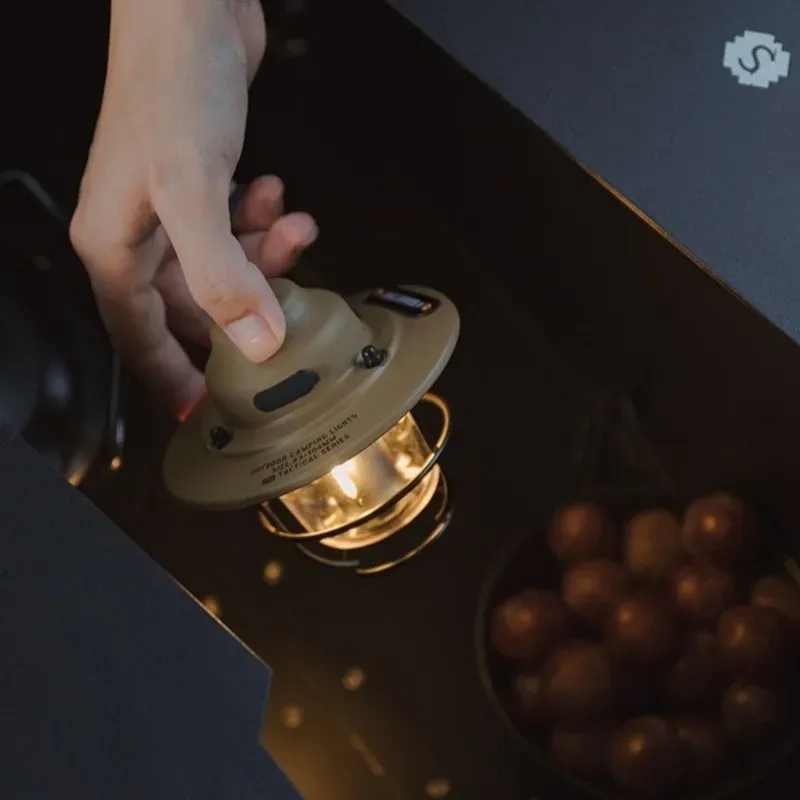 Lampe de camping rétro rechargeable par USB à suspendre, éclairage LED pour tente 4
