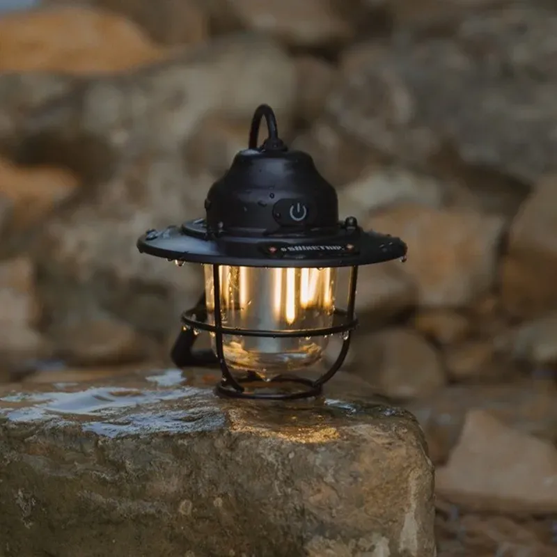 Lampe de camping rétro rechargeable par USB à suspendre, éclairage LED pour tente 5