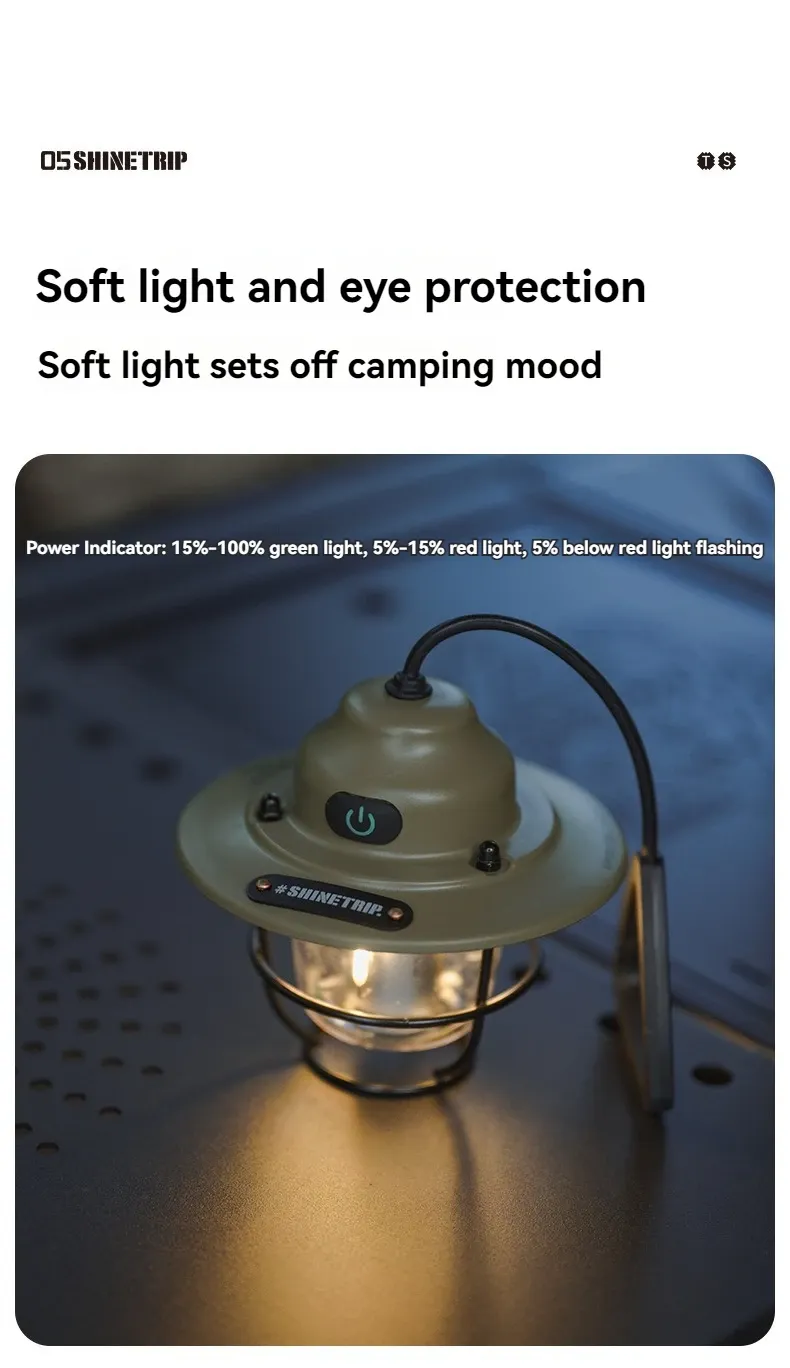 Lampe de camping rétro Shine Trip, suspendue
