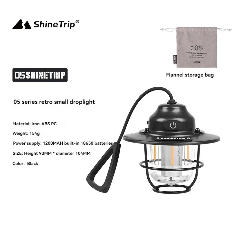 Lampe de camping rétro rechargeable par USB à suspendre, éclairage LED pour tente 8