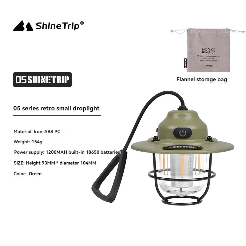 Lampe de camping rétro rechargeable par USB à suspendre, éclairage LED pour tente 7