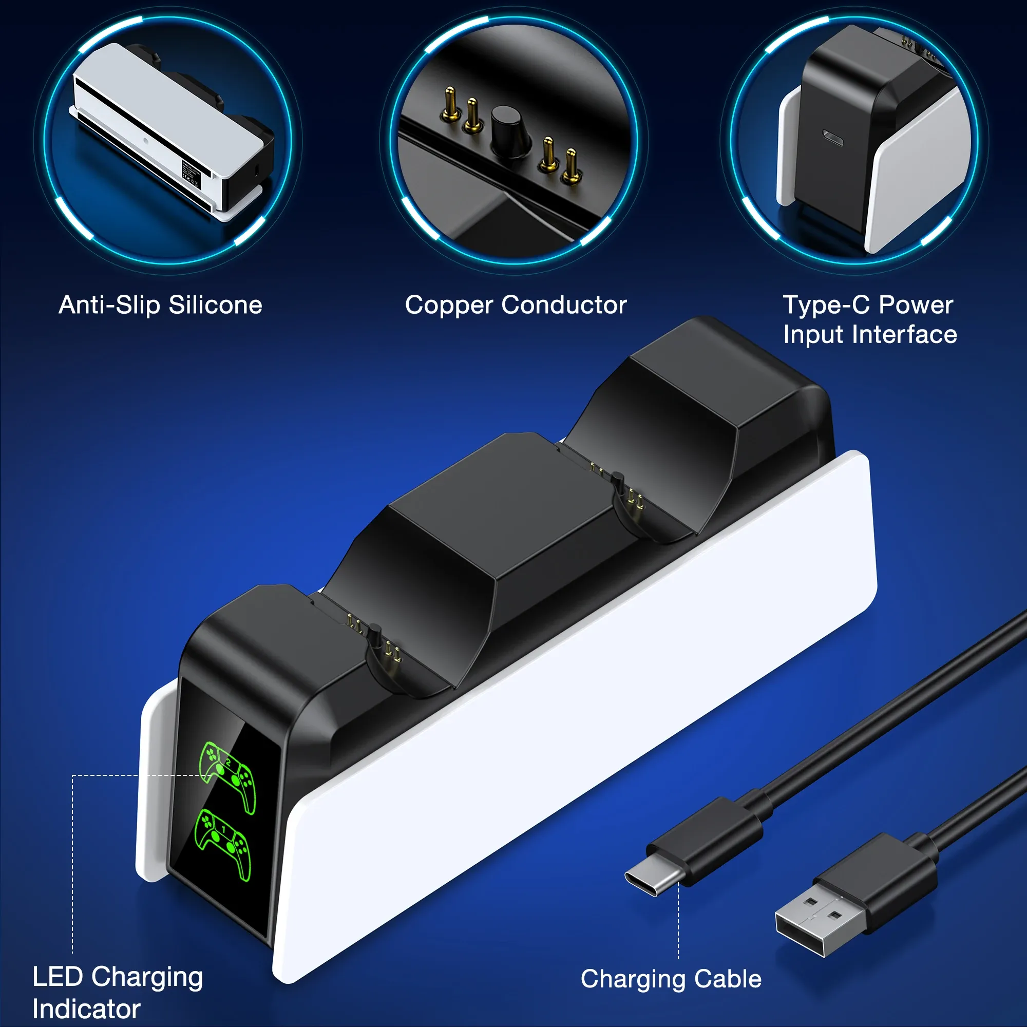 Hmm, the source title is already in French, so I'll give a clean, professional version without the keyword stuffing:

Station de charge double pour manette DualSense PS5 6