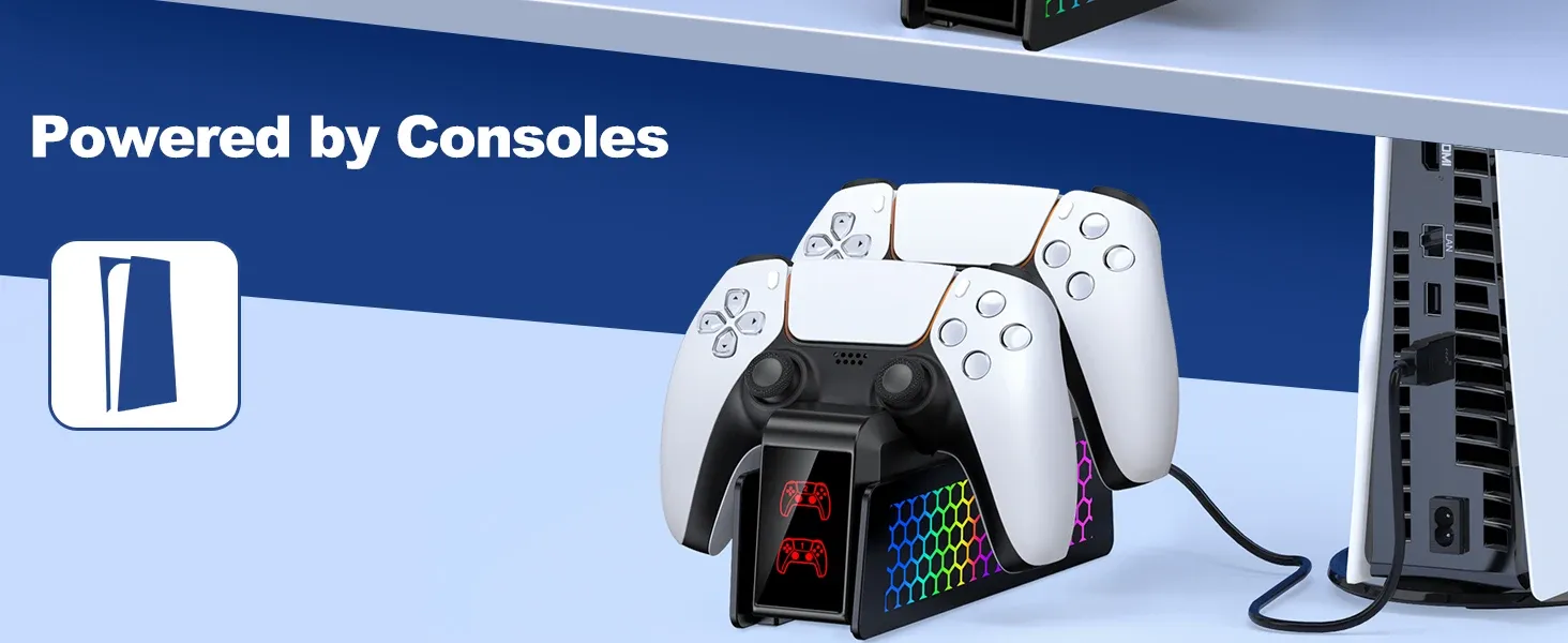 Station de charge DualSense coloris noir, mise en situation