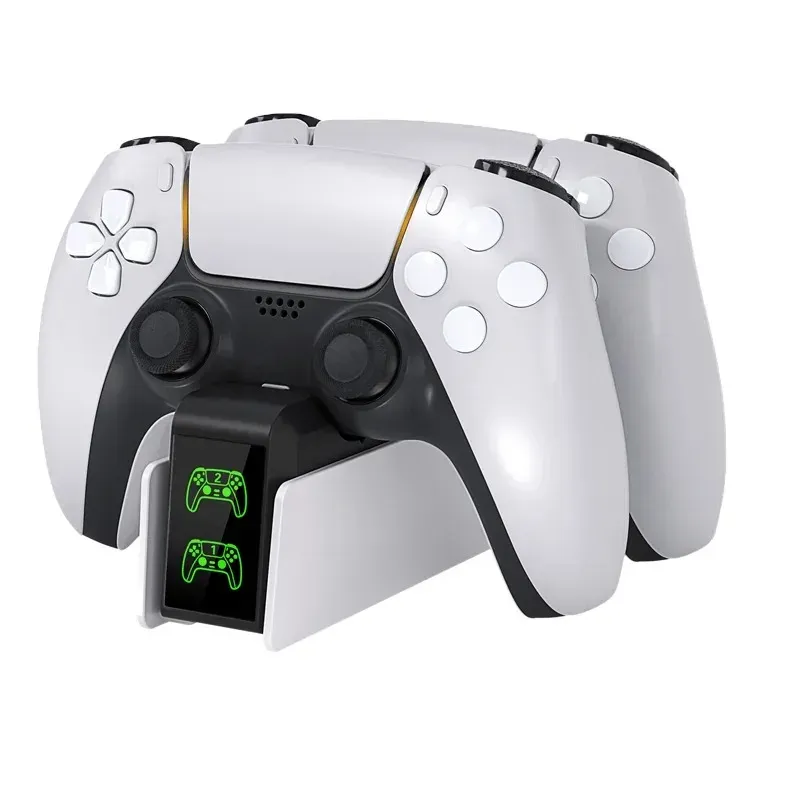 Hmm, the source title is already in French, so I'll give a clean, professional version without the keyword stuffing:

Station de charge double pour manette DualSense PS5 8