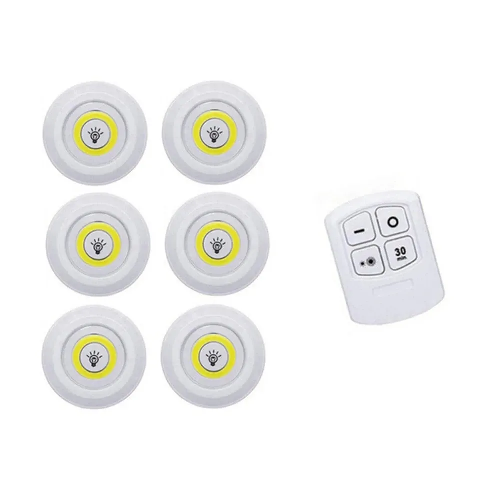 Lampe LED sous-meuble à intensité variable avec télécommande, fonctionnement sur piles, pour placards, armoires et salle de bain, lumière blanche et chaude 2