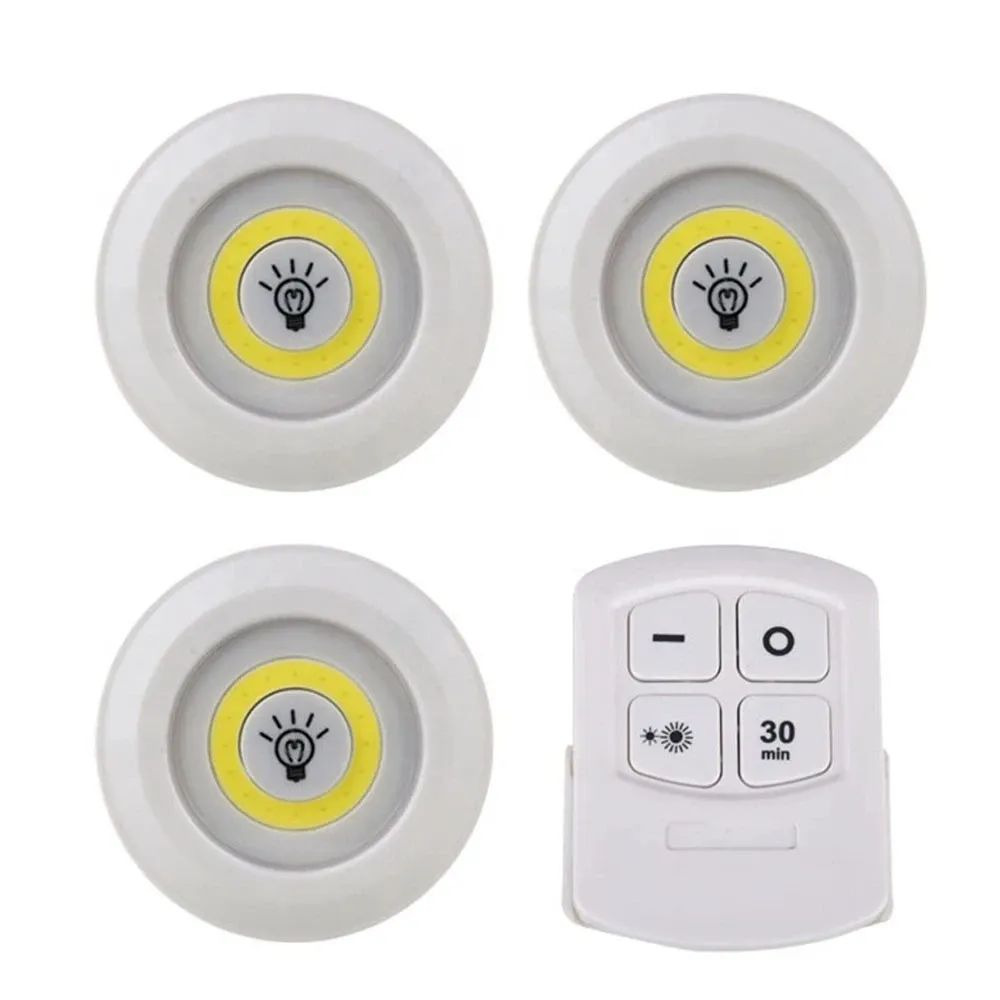 Lampe LED sous-meuble à intensité variable avec télécommande, fonctionnement sur piles, pour placards, armoires et salle de bain, lumière blanche et chaude