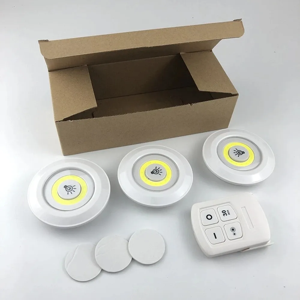 Lampe LED sous-meuble à intensité variable avec télécommande, fonctionnement sur piles, pour placards, armoires et salle de bain, lumière blanche et chaude 3