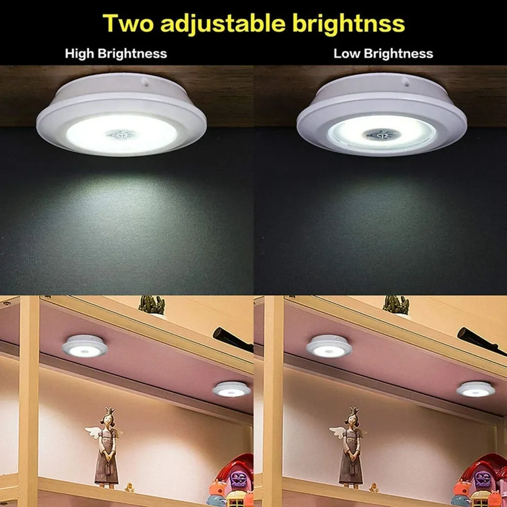 Lampe LED sous-meuble à intensité variable avec télécommande, fonctionnement sur piles, pour placards, armoires et salle de bain, lumière blanche et chaude 6