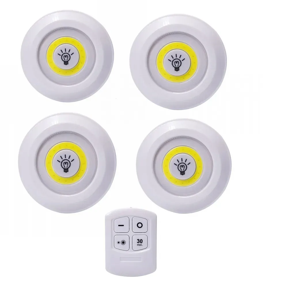Lampe LED sous-meuble à intensité variable avec télécommande, fonctionnement sur piles, pour placards, armoires et salle de bain, lumière blanche et chaude 8