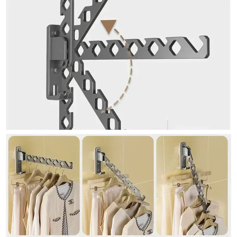 Cintre mural pour vêtements, angle réglable et pliable, T1 5