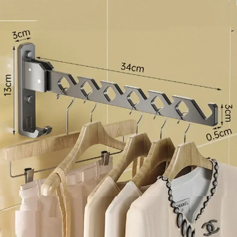 Cintre mural pour vêtements, angle réglable et pliable, T1 9