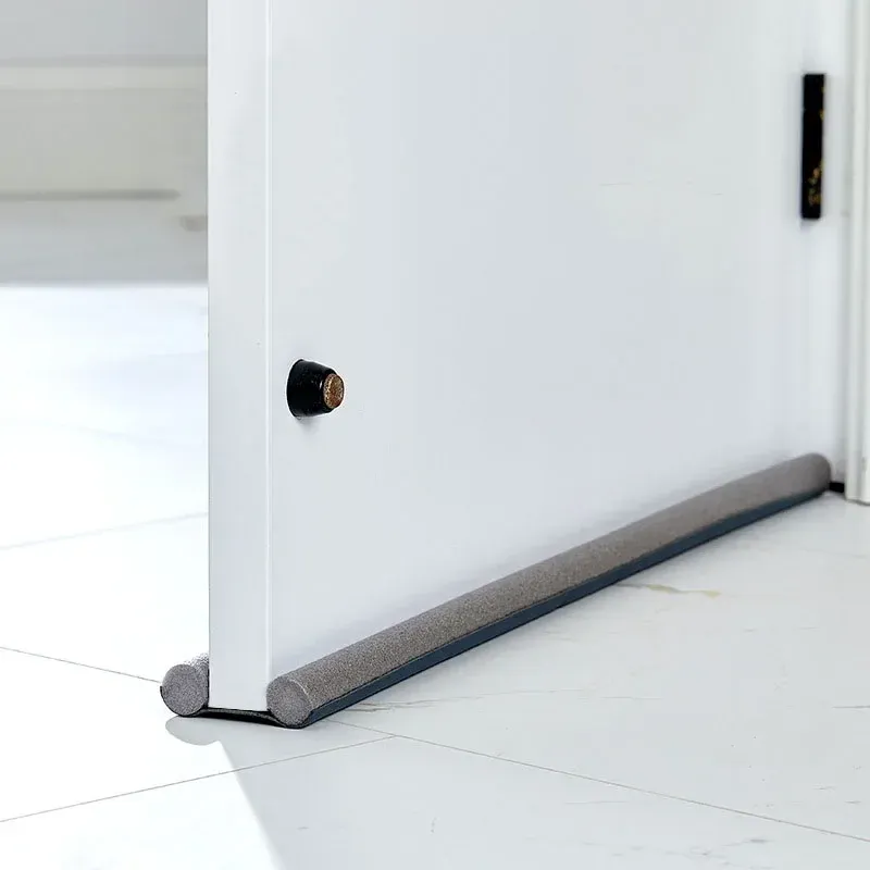 Bande d'étanchéité 95 cm en silicone à double joint pour bas de porte, anti-courant d'air, anti-poussière et insonorisante 3