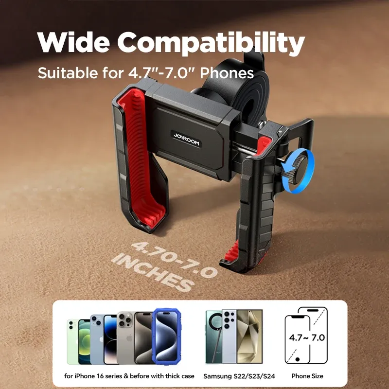 Support de téléphone universel pour vélo et moto, antichoc, utilisable à une main, rotation à 360°, écran de 4,7 à 7 pouces, matin 5