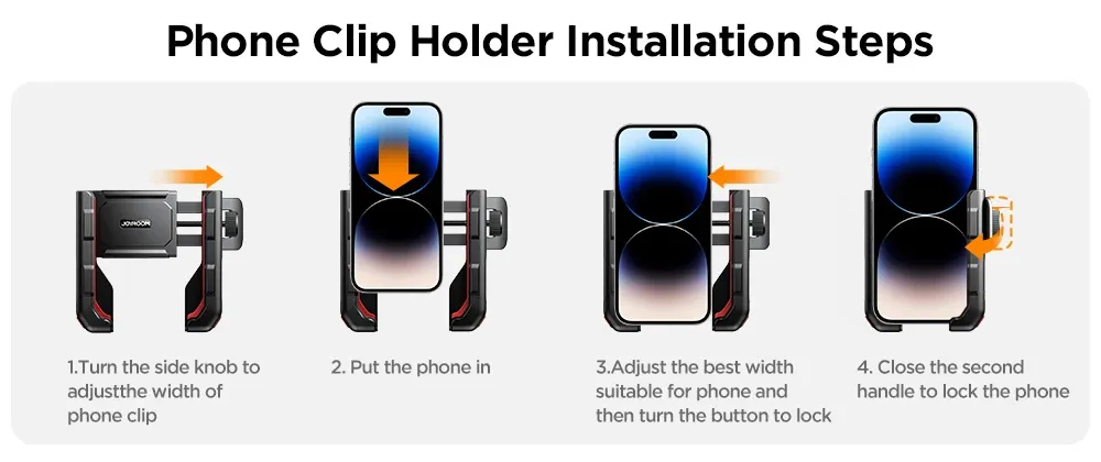 Étape d'installation du support téléphone