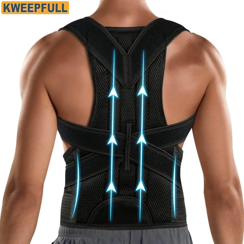 Correcteur de posture pour hommes et femmes, attelle dorsale de soutien lombaire pour améliorer la posture du cou et du dos