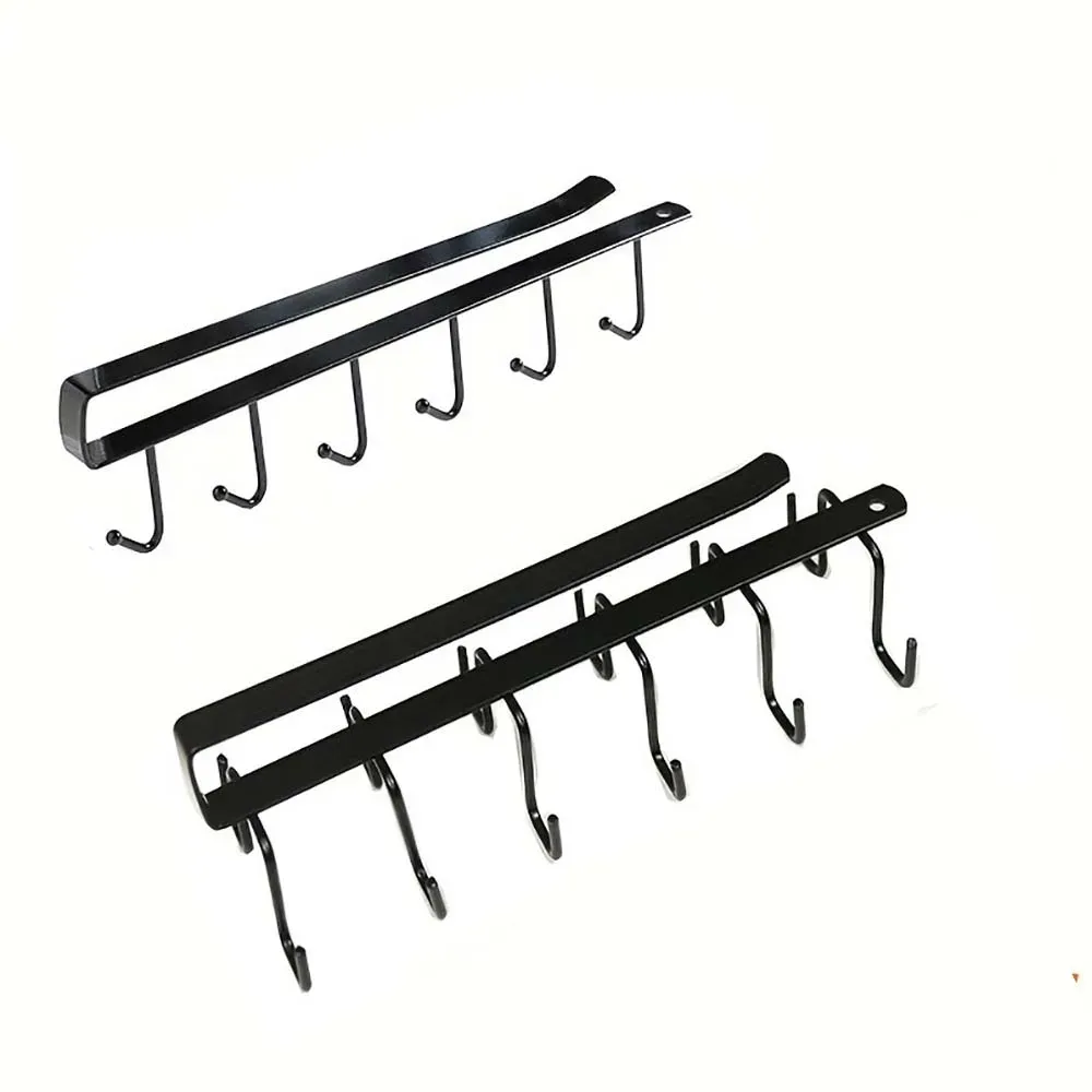 Crochet porte-tasses pour armoire, lot de 1 : organisateur suspendu à 6 ou 12 crochets, multifonctionnel, gain de place 7