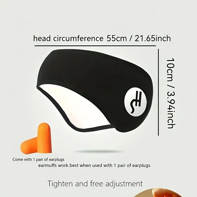 Masque de sommeil réglable avec couvre-oreilles antibruit, noir 4