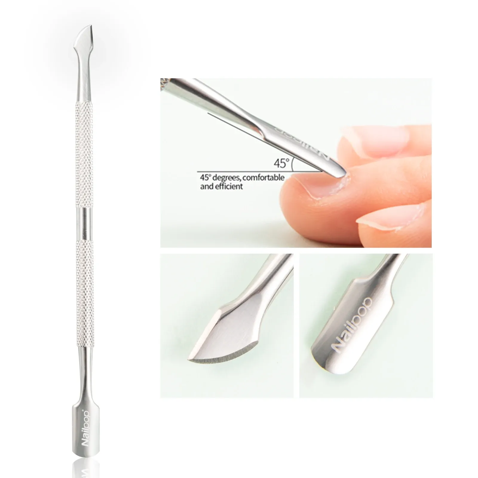 Kit de manucure professionnel Nailpop en acier inoxydable : coupe-ongles, ciseaux, pince à cuticules, pousse-cuticules et outil de soin des ongles 9