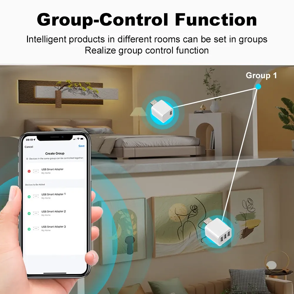 Adaptateur USB intelligent, usage en famille
