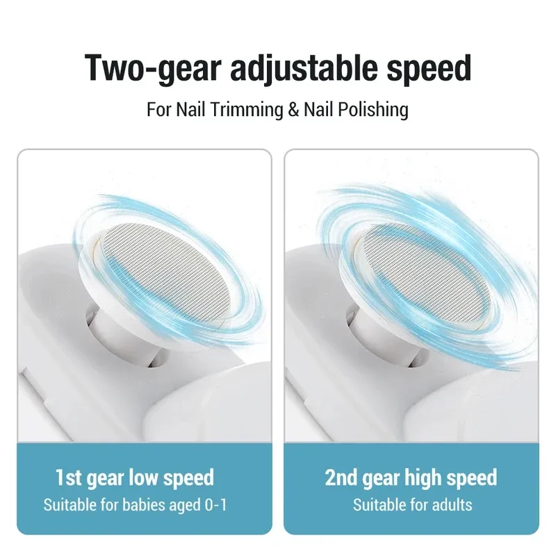 Coupe-ongles électrique automatique 2 en 1 avec polisseuse à ongles, rechargeable par USB 4