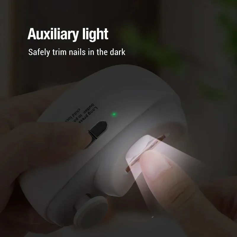 Coupe-ongles électrique automatique 2 en 1 avec polisseuse à ongles, rechargeable par USB 5