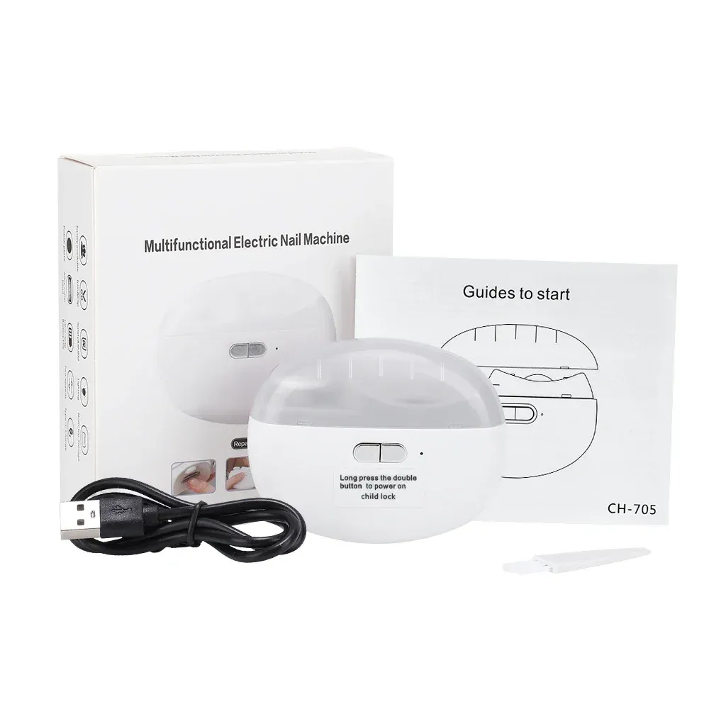 Coupe-ongles électrique automatique 2 en 1 avec polisseuse à ongles, rechargeable par USB 8