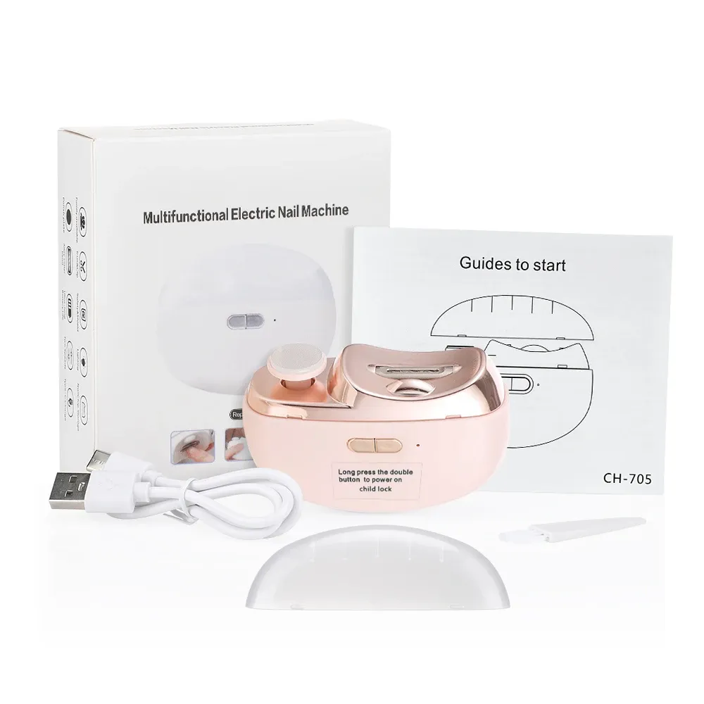 Coupe-ongles électrique automatique 2 en 1 avec polisseuse à ongles, rechargeable par USB 7