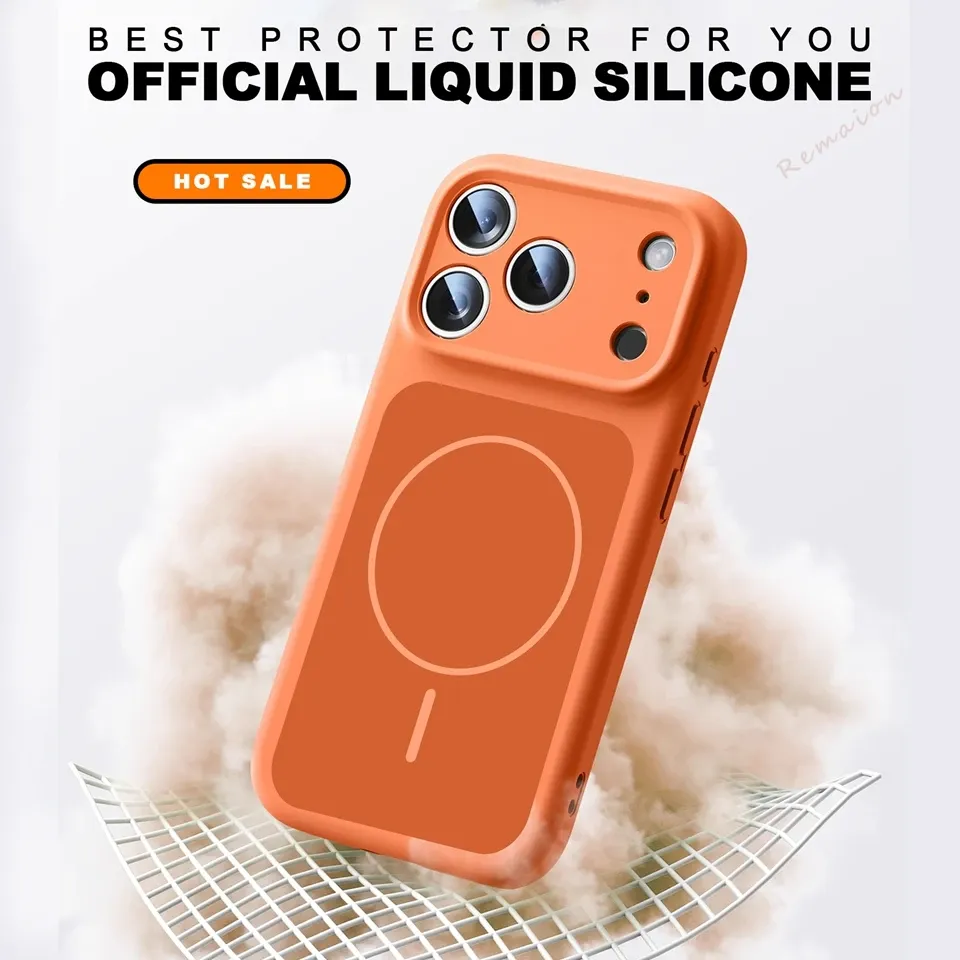 Coque magnétique en silicone liquide compatible MagSafe pour iPhone 13, 14, 15, 16 et 17 (dont iPhone 17 Air) 3
