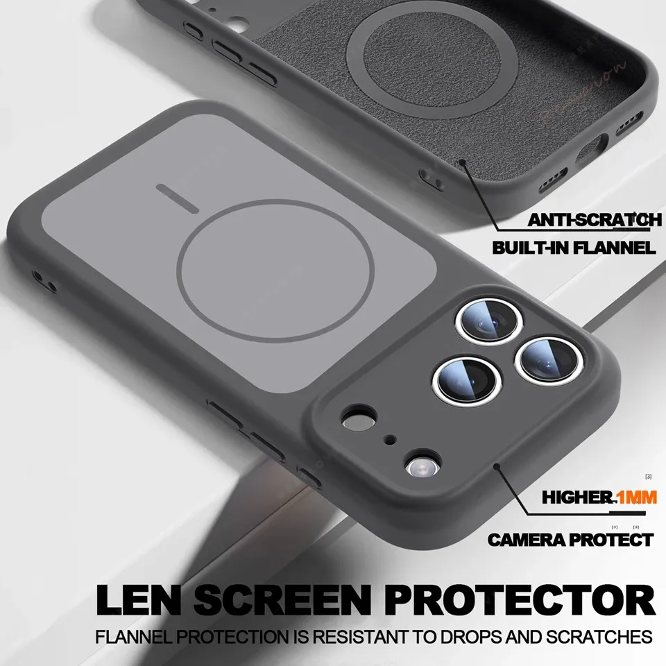 Coque magnétique en silicone liquide, finition mate