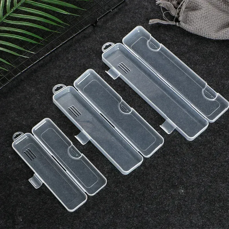 Organisateur portable transparent pour pinceaux de maquillage et crayons à sourcils, avec couvercle 3