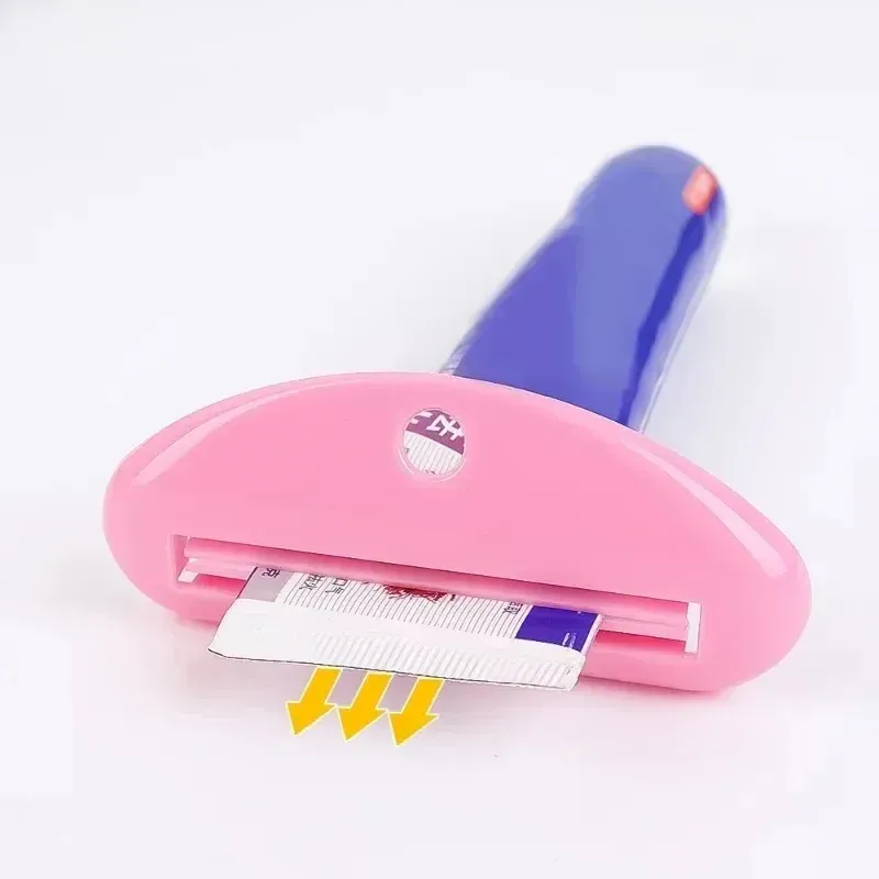 Distributeur de dentifrice en plastique avec clips, support roulant, accessoires de salle de bains 4