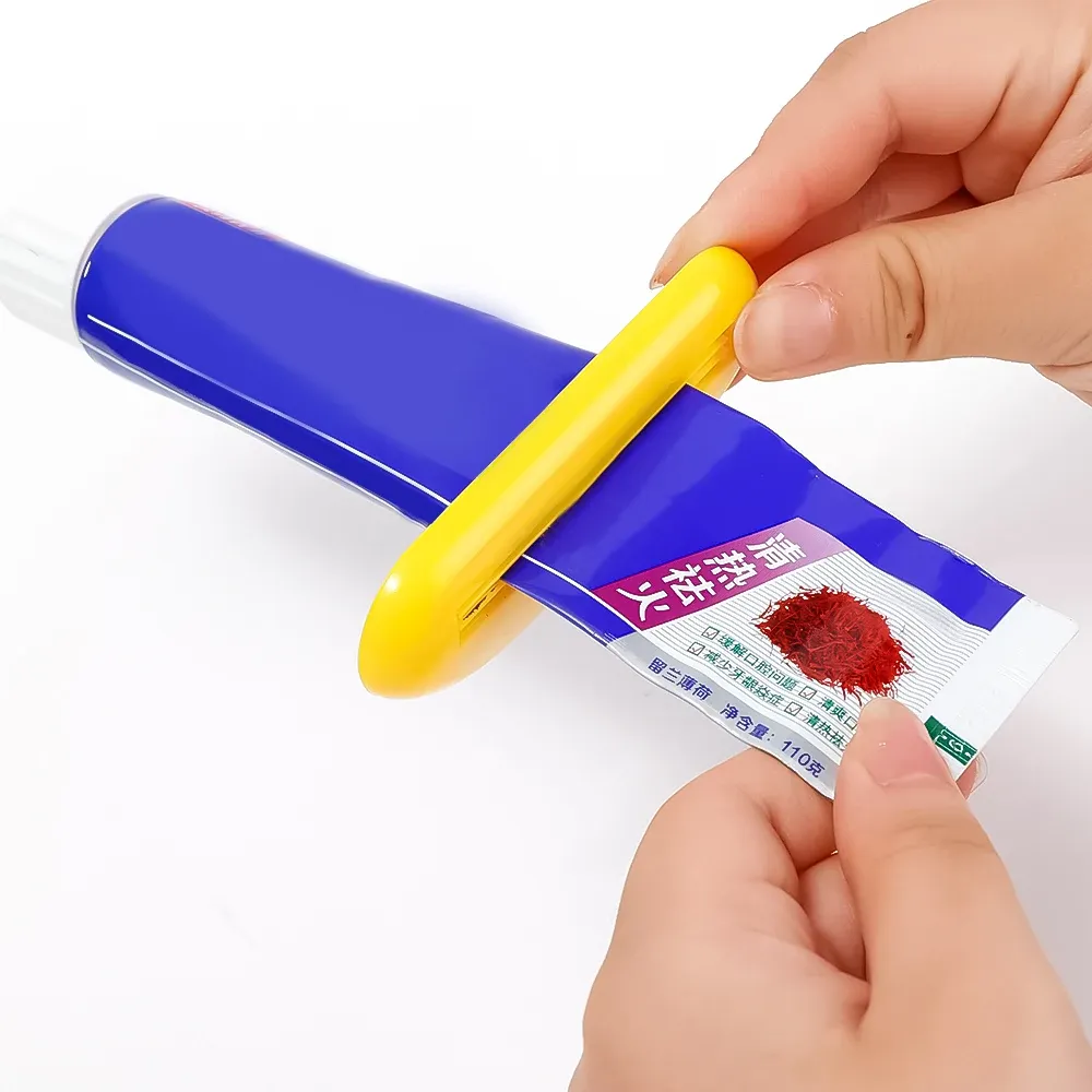 Distributeur de dentifrice en plastique avec clips, support roulant, accessoires de salle de bains 5