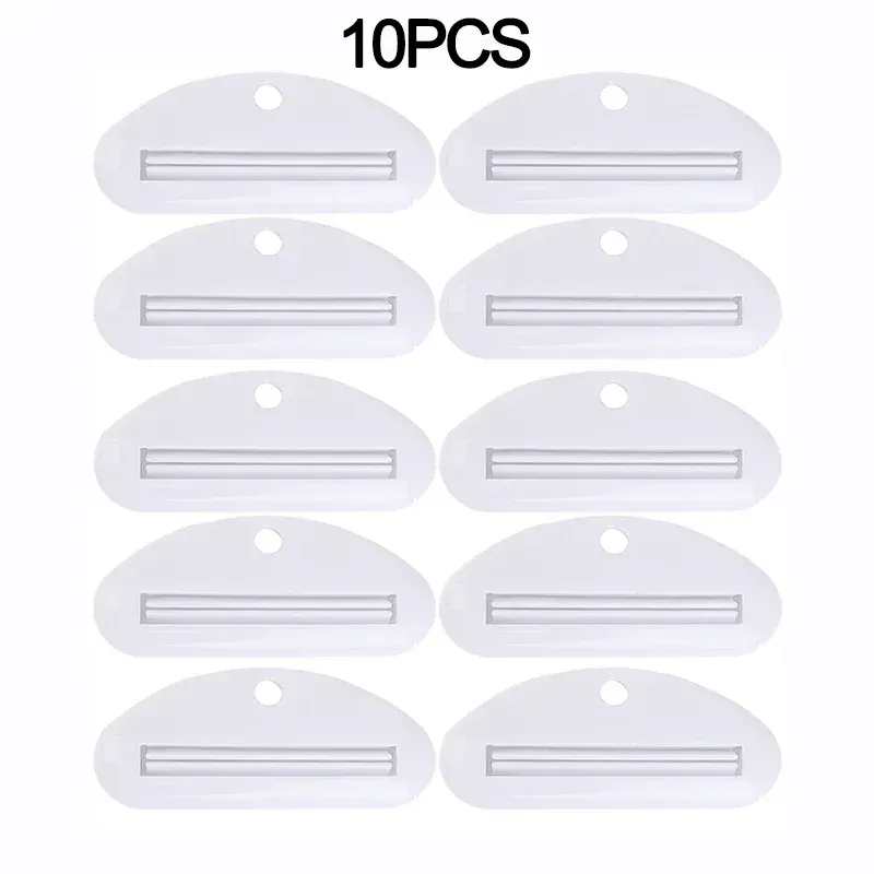 Distributeur de dentifrice en plastique avec clips, support roulant, accessoires de salle de bains 21