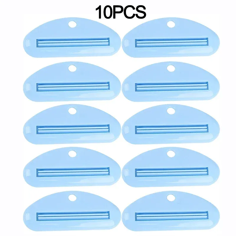 Distributeur de dentifrice en plastique avec clips, support roulant, accessoires de salle de bains 17