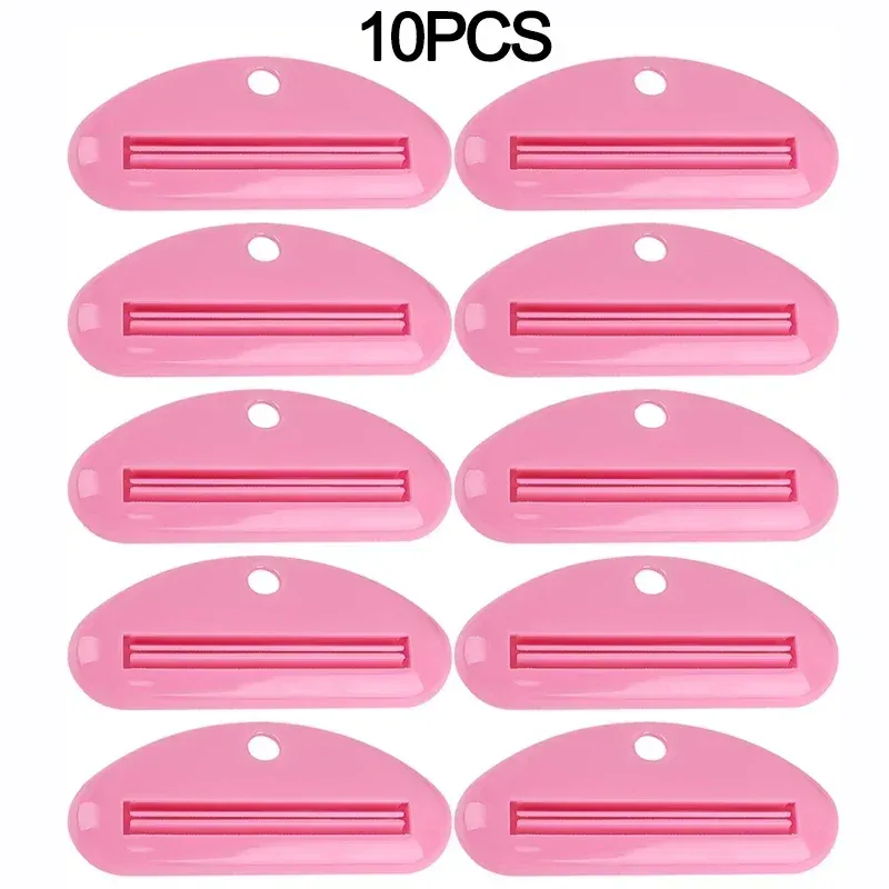 Distributeur de dentifrice en plastique avec clips, support roulant, accessoires de salle de bains 13