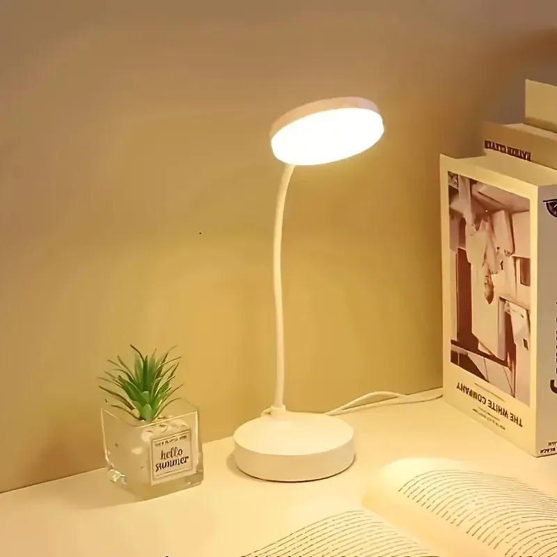 Lampe de bureau LED flexible à variateur 3 niveaux, alimentation USB, lumière blanche chaude