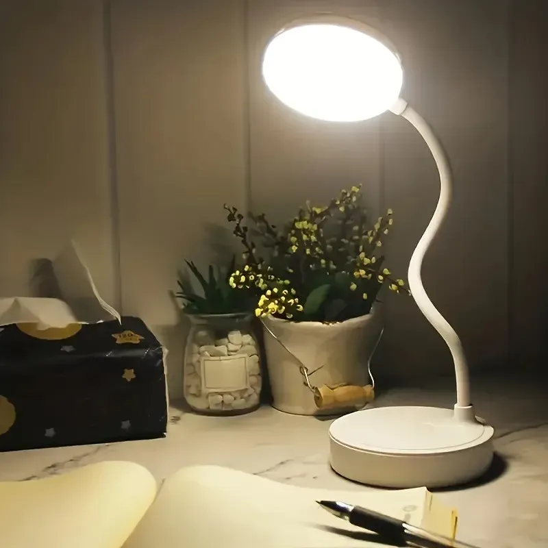 Lampe de bureau LED flexible à variateur 3 niveaux, alimentation USB, lumière blanche chaude 5