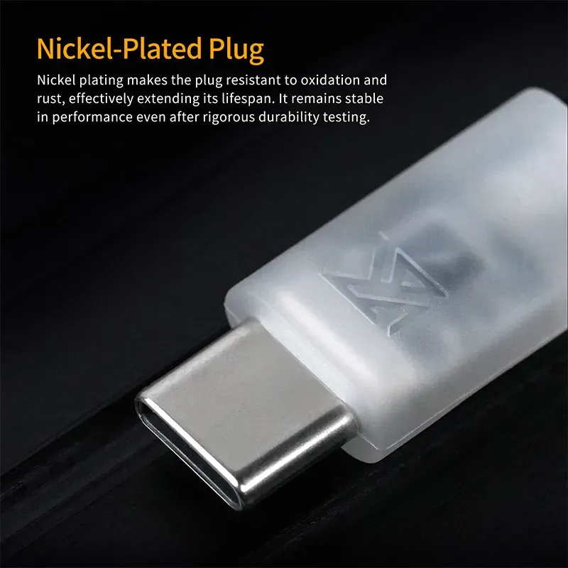 Câble de mise à niveau pour écouteurs KZ en OFC plaqué argent, connecteur USB-C, fiche 2 broches, microphone en option 5