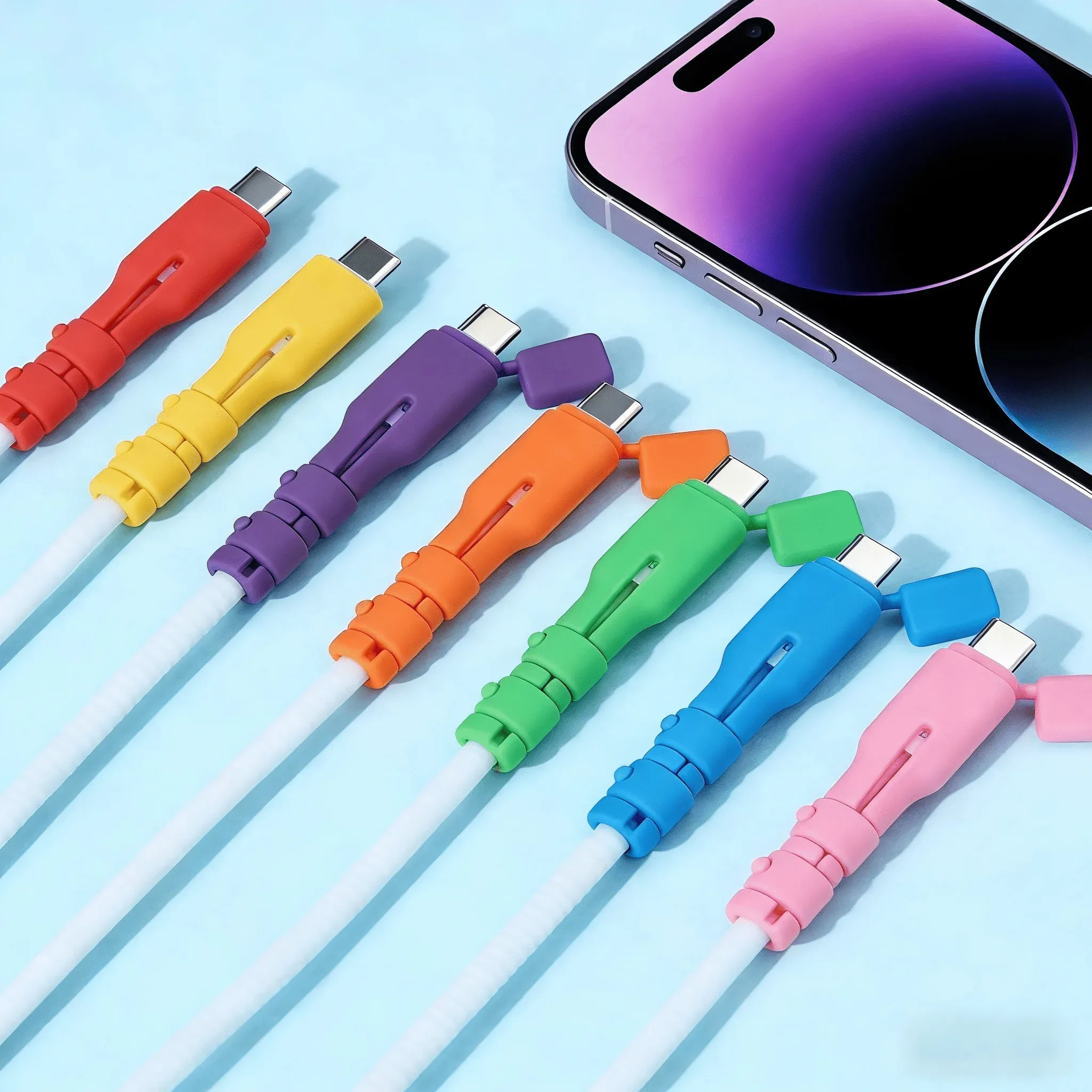 Protège-câbles de charge pour ordinateurs portables, tablettes et smartphones USB-C : prévient la rupture des fils et organise vos câbles 6