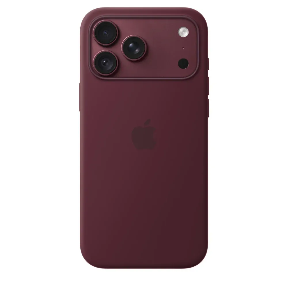 Coque en silicone liquide MagSafe pour iPhone 18 Pro, 18 Pro Max, 17 Pro, 17 Pro Max, compatible charge sans fil, couleur bordeaux magenta 2