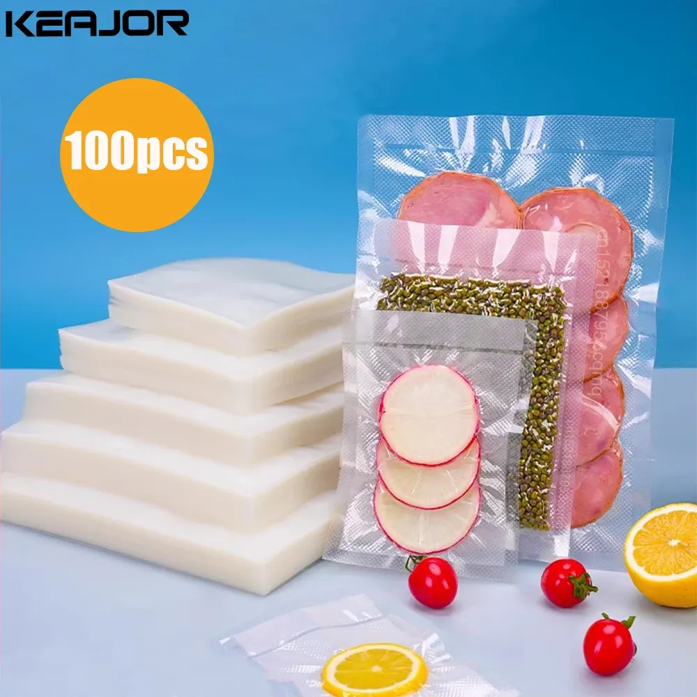 Sacs sous vide pour machine à sceller, conservation des aliments, lot de 100