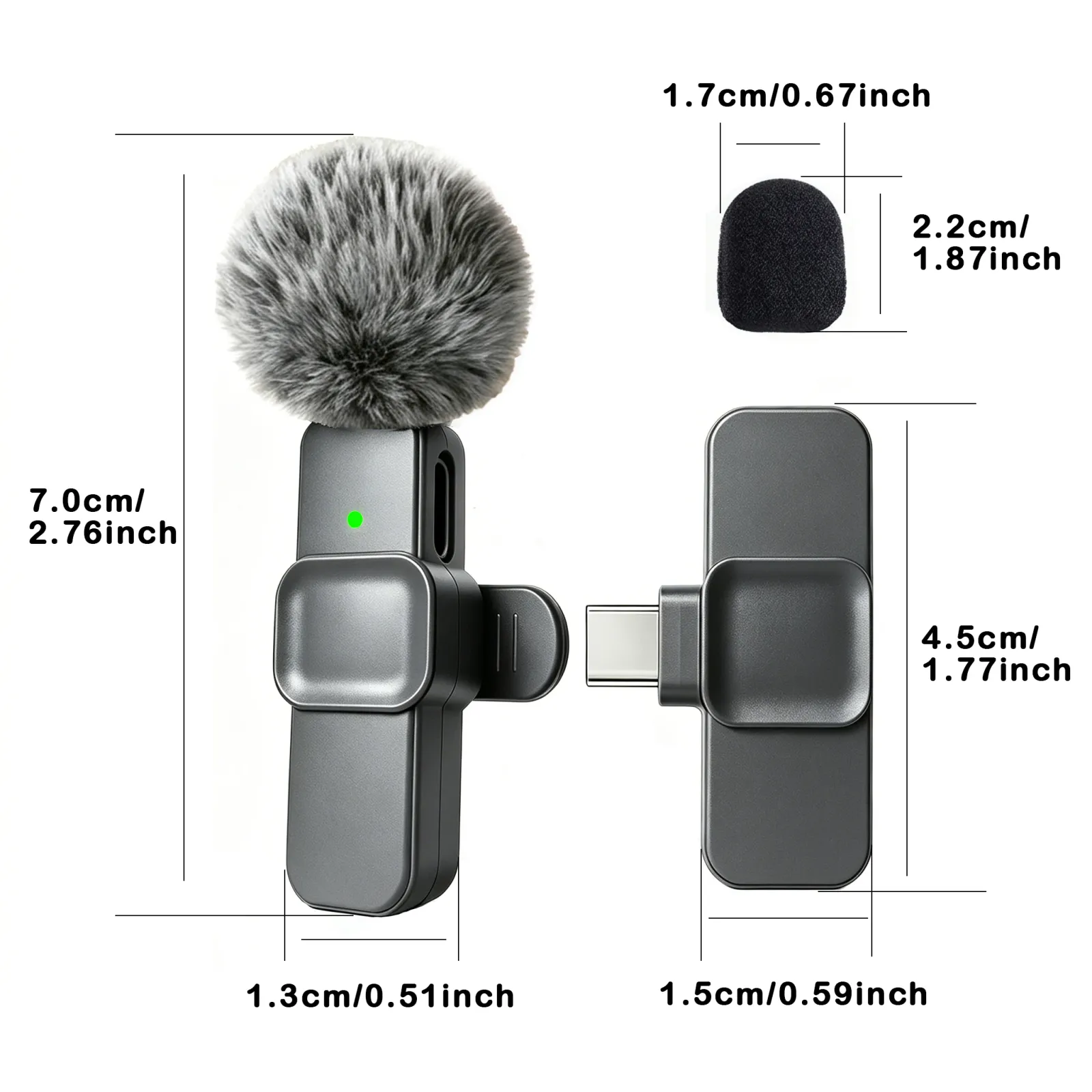 Microphone cravate sans fil Type-C en situation