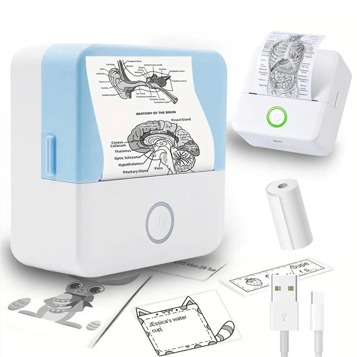 Mini imprimante thermique portable d'étiquettes HD, sans encre, format de poche, Bluetooth - Image 1
