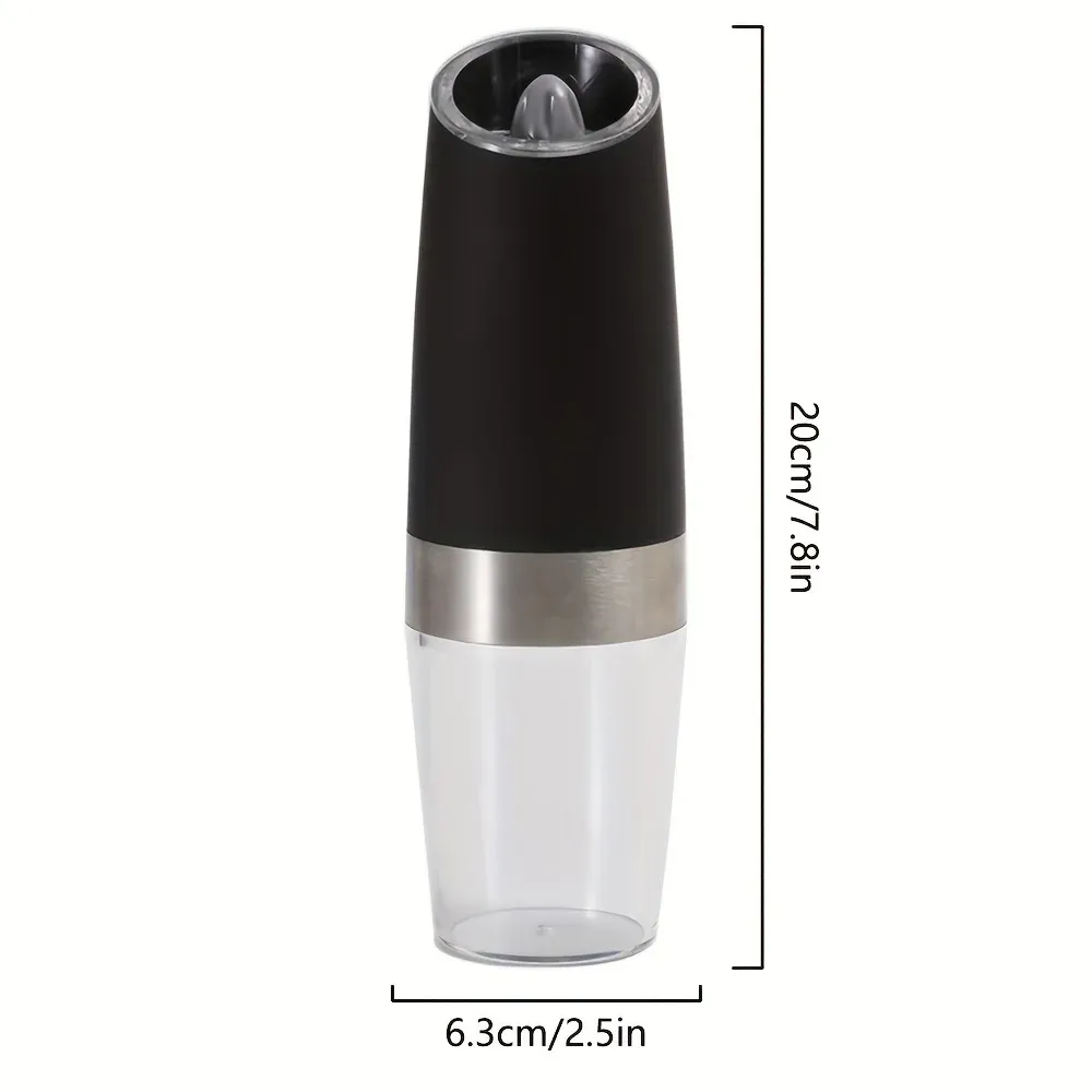Moulin à poivre et sel électrique rechargeable à une main, réglage de la finesse, éclairage LED (piles non incluses) 2