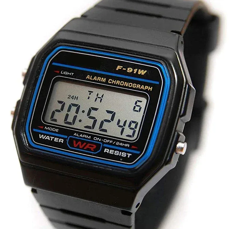 Montre numérique F91W unisexe à LED, montre-bracelet électronique étanche de sport, montre militaire, horloge