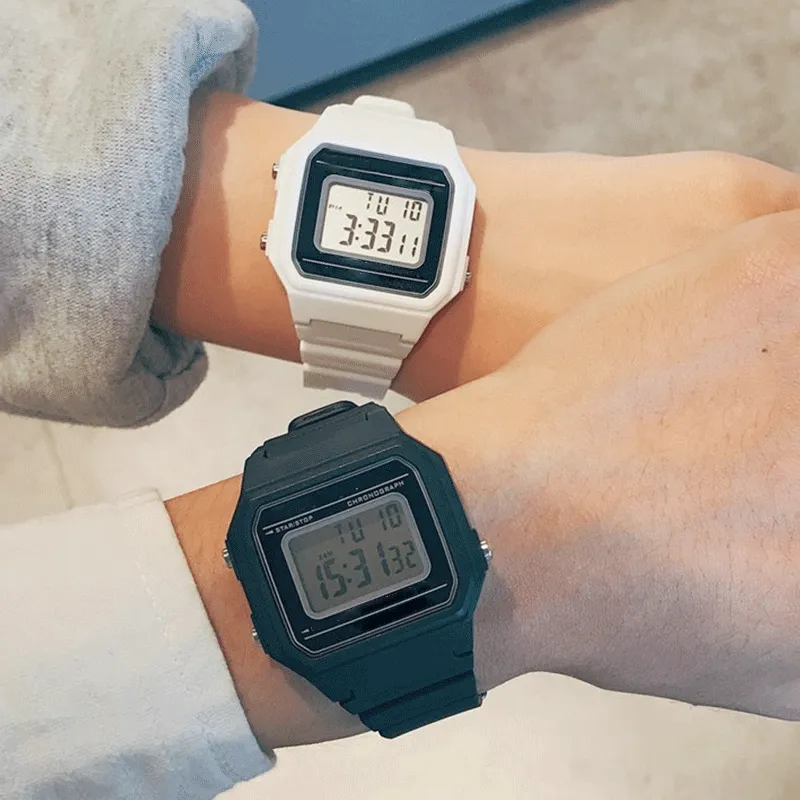 Montre numérique LED, détail du cadran