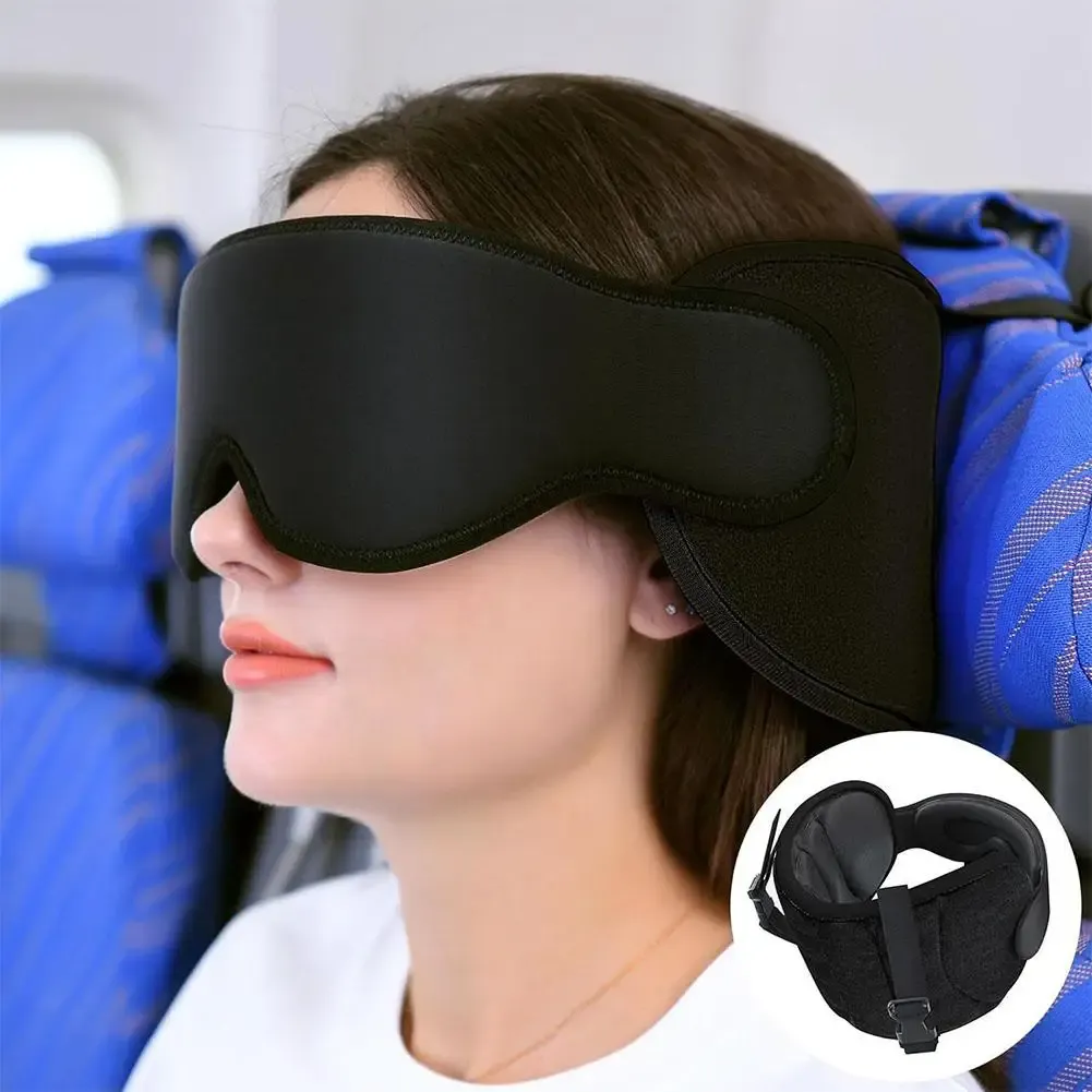 Coussin de voyage 360° pour avion avec masque pour les yeux, oreiller de massage confortable pour le cou et le sommeil 3