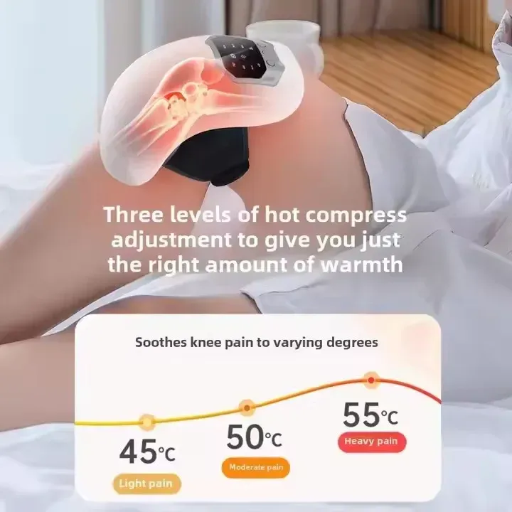 Masseur de genou intelligent à chaleur infrarouge et vibration, soulagement de la douleur au genou, pour genoux et épaules 4